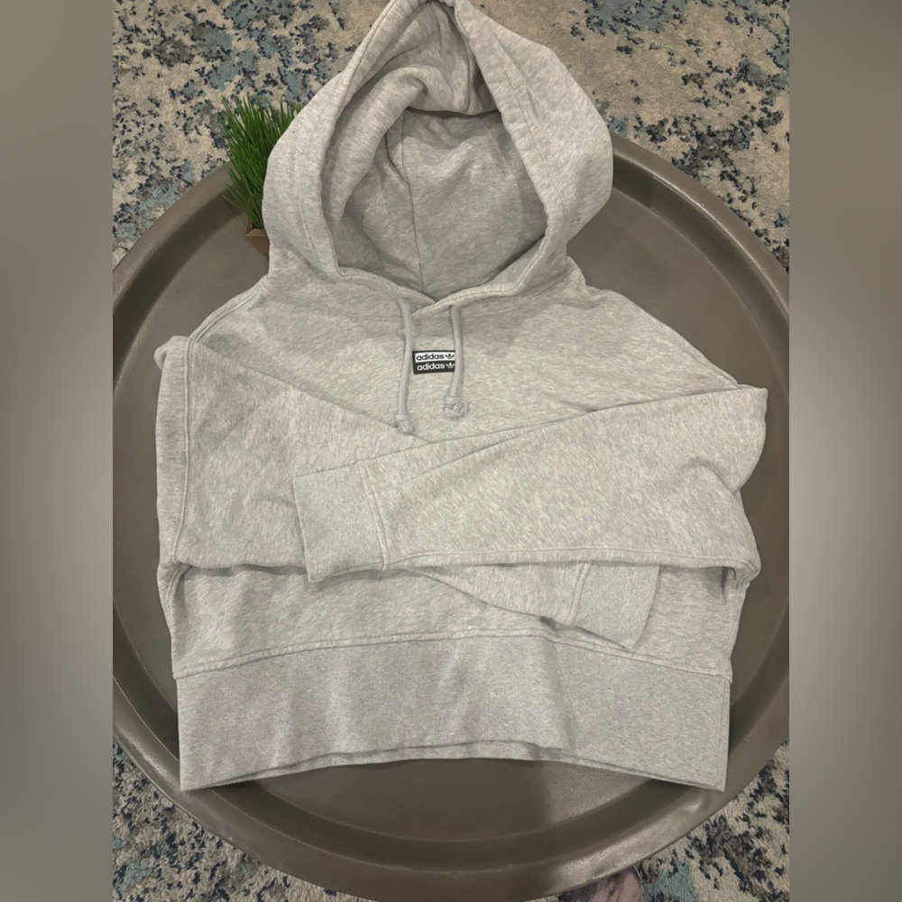Adidas Originals Cropped Grey Hoodie| M